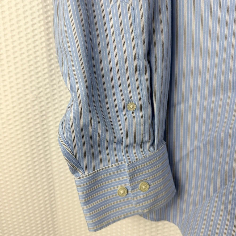 Banana Republic Button Down Shirt Mens XXL‎ Blue Striped Non-Iron Classic Fit
